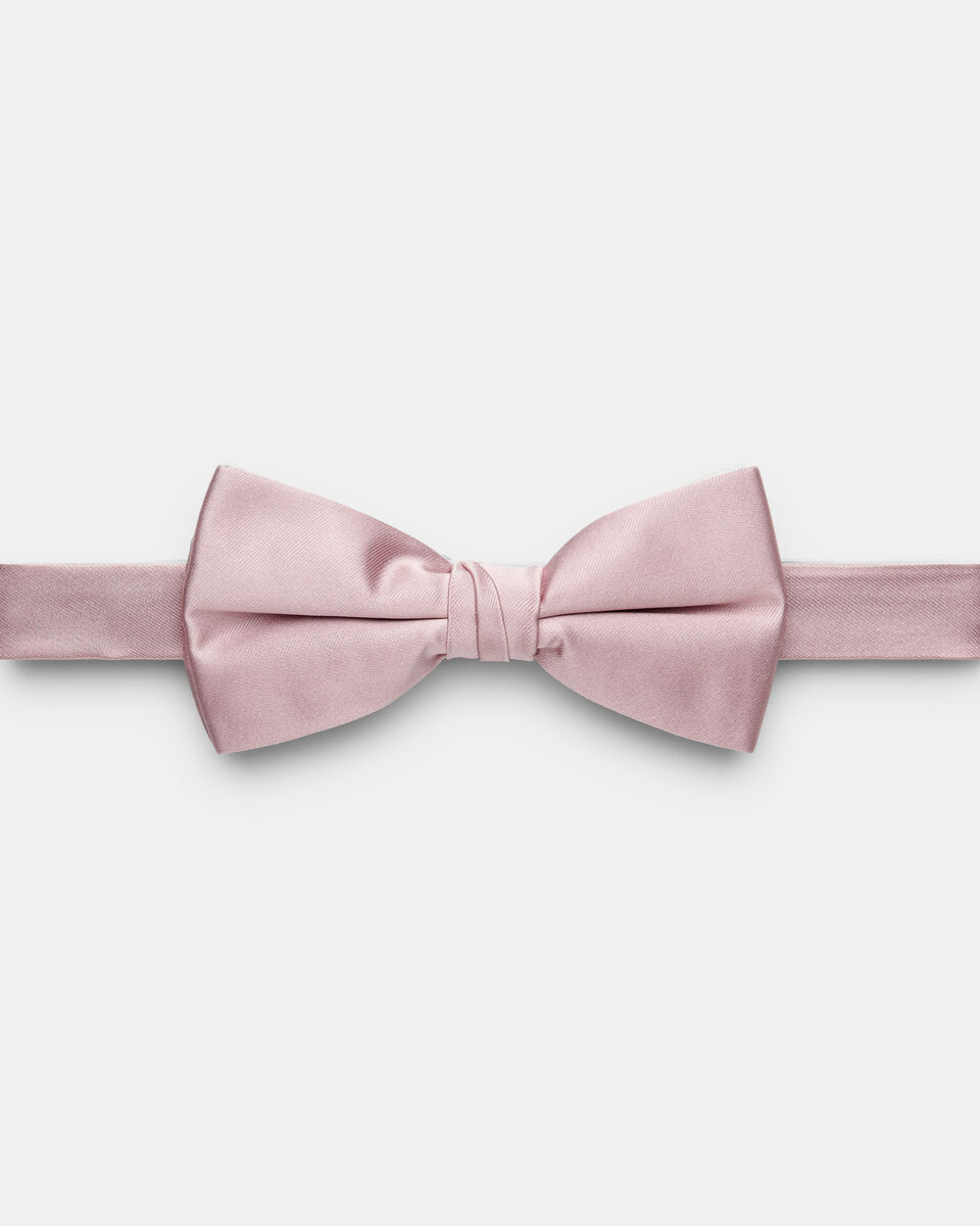Silk Satin Bow Tie, Dusty Pink, hi-res
